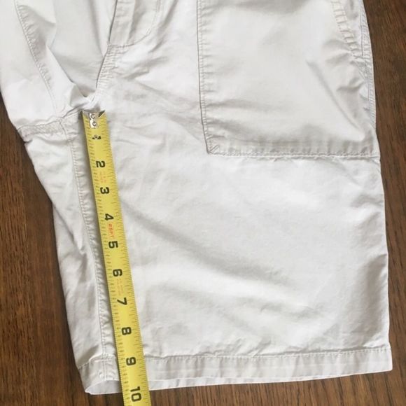 Khaki Mens Flat Front Shorts Size 34 - Picture 7 of 8